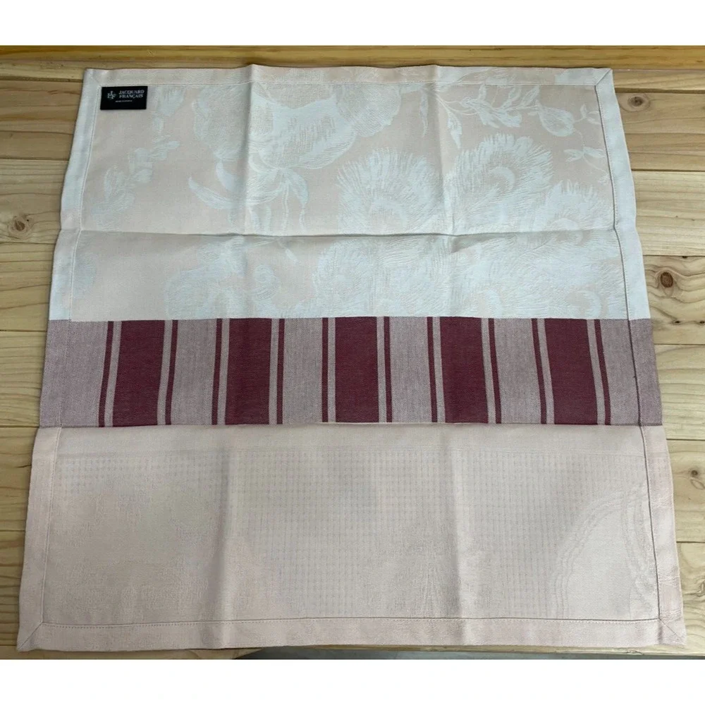 Le Jacquard Francais A La Francaise Napkins Floral Blue Pink Yellow Set of 3 New